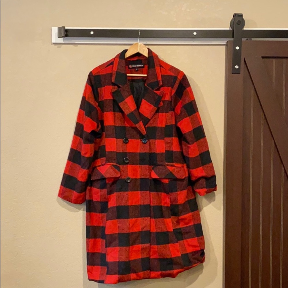 Urban Republic trench peacoat - buffalo plaid